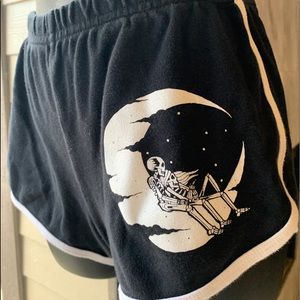 Black Dolphin Shorts / with skeleton lover detail